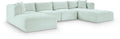 Rovigo 140" Mint Corduroy Performance Fabric Upholstered 6 pc. Modular Sectional - Sec6E