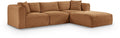 Rovigo 109" Saddle Corduroy Performance Fabric Upholstered 4 pc. Modular Sectional - Sec4A