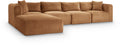 Rovigo 140" Saddle Corduroy Performance Fabric Upholstered 5 pc. Modular Sectional - Sec5A