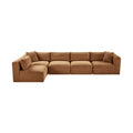 Rovigo 140" Saddle Corduroy Performance Fabric Upholstered 5 pc. Modular Sectional - Sec5B