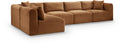 Rovigo 140" Saddle Corduroy Performance Fabric Upholstered 5 pc. Modular Sectional - Sec5B