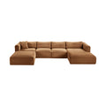 Rovigo 145" Saddle Corduroy Performance Fabric Upholstered 5 pc. Modular Sectional - Sec5E