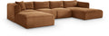 Rovigo 145" Saddle Corduroy Performance Fabric Upholstered 5 pc. Modular Sectional - Sec5E