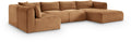 Rovigo 145" Saddle Corduroy Performance Fabric Upholstered 5 pc. Modular Sectional - Sec5F