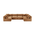 Rovigo 140" Saddle Corduroy Performance Fabric Upholstered 6 pc. Modular Sectional - Sec6B