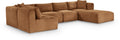 Rovigo 140" Saddle Corduroy Performance Fabric Upholstered 6 pc. Modular Sectional - Sec6D