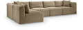 Rovigo 140" Taupe Corduroy Performance Fabric Upholstered 5 pc. Modular Sectional - Sec5B