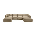Rovigo 145" Taupe Corduroy Performance Fabric Upholstered 5 pc. Modular Sectional - Sec5E