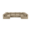 Rovigo 140" Taupe Corduroy Performance Fabric Upholstered 6 pc. Modular Sectional - Sec6B