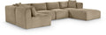 Rovigo 140" Taupe Corduroy Performance Fabric Upholstered 6 pc. Modular Sectional - Sec6D
