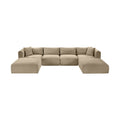 Rovigo 140" Taupe Corduroy Performance Fabric Upholstered 6 pc. Modular Sectional - Sec6E