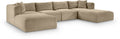 Rovigo 140" Taupe Corduroy Performance Fabric Upholstered 6 pc. Modular Sectional - Sec6E