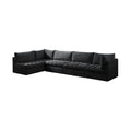 Huntley 140" Velvet Upholstered 5pc. Modular Sectional
