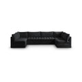 Huntley 140" Black Velvet Upholstered 6pc. Modular Sectional - Sec6B