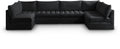 Huntley 140" Black Velvet Upholstered 6pc. Modular Sectional - Sec6B
