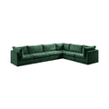 Huntley 140" Green Velvet Upholstered 6pc. Modular Sectional - Sec6A