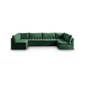 Huntley 140" Green Velvet Upholstered 6pc. Modular Sectional - Sec6B