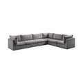 Huntley 140" Grey Velvet Upholstered 6pc. Modular Sectional - Sec6A