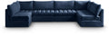 Huntley 140" Navy Velvet Upholstered 6pc. Modular Sectional - Sec6B