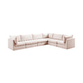 Huntley 140" Pink Velvet Upholstered 6pc. Modular Sectional - Sec6A