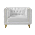 Lyra White Vegan Leather Upholstered Chair