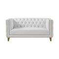 Lyra 66" White Vegan Leather Upholstered Loveseat