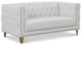 Lyra 66" White Vegan Leather Upholstered Loveseat