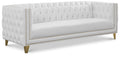 Lyra 90" White Vegan Leather Upholstered Sofa