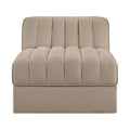 Ricarda Beige Velvet Performance Fabric Upholstered Modular Chair - Armless