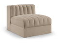 Ricarda Beige Velvet Performance Fabric Upholstered Modular Chair - Armless