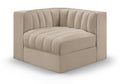 Ricarda Beige Velvet Performance Fabric Upholstered Modular Chair - Corner