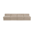 Ricarda Beige Velvet Performance Fabric Upholstered 4pc. Modular Sofa - S116