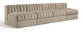 Ricarda Beige Velvet Performance Fabric Upholstered 4pc. Modular Sofa - S116