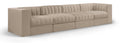 Ricarda Beige Velvet Performance Fabric Upholstered 4pc. Modular Sofa - S126