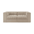 Ricarda Beige Velvet Performance Fabric Upholstered 2pc. Modular Loveseat - S68