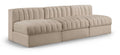 Ricarda Beige Velvet Performance Fabric Upholstered 3pc. Modular Sofa - S87