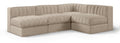 Ricarda Beige Velvet Performance Fabric Upholstered 4pc. Modular Sectional - Sec4A