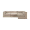 Ricarda Beige Velvet Performance Fabric Upholstered 4pc. Modular Sectional - Sec4B