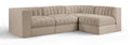 Ricarda Beige Velvet Performance Fabric Upholstered 4pc. Modular Sectional - Sec4B