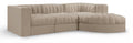 Ricarda Beige Velvet Performance Fabric Upholstered 4pc. Modular Sectional - Sec4C