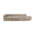 Ricarda Beige Velvet Performance Fabric Upholstered 4pc. Modular Sectional - Sec4D