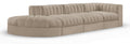 Ricarda Beige Velvet Performance Fabric Upholstered 4pc. Modular Sectional - Sec4D