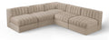 Ricarda Beige Velvet Performance Fabric Upholstered 5pc. Modular Sectional - Sec5A