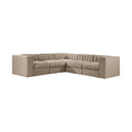 Ricarda Beige Velvet Performance Fabric Upholstered 5pc. Modular Sectional - Sec5B
