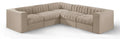 Ricarda Beige Velvet Performance Fabric Upholstered 5pc. Modular Sectional - Sec5B