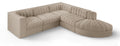 Ricarda Beige Velvet Performance Fabric Upholstered 5pc. Modular Sectional - Sec5C