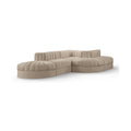 Ricarda Beige Velvet Performance Fabric Upholstered 5pc. Modular Sectional - Sec5D