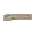 Ricarda Beige Velvet Performance Fabric Upholstered 5pc. Modular Sectional - Sec5E