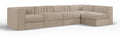 Ricarda Beige Velvet Performance Fabric Upholstered 5pc. Modular Sectional - Sec5E