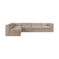 Ricarda Beige Velvet Performance Fabric Upholstered 6pc. Modular Sectional - Sec6B